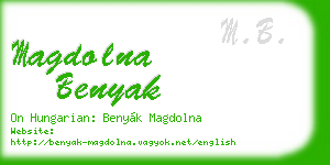 magdolna benyak business card