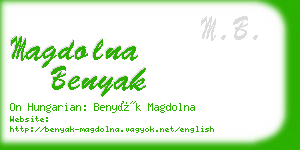 magdolna benyak business card